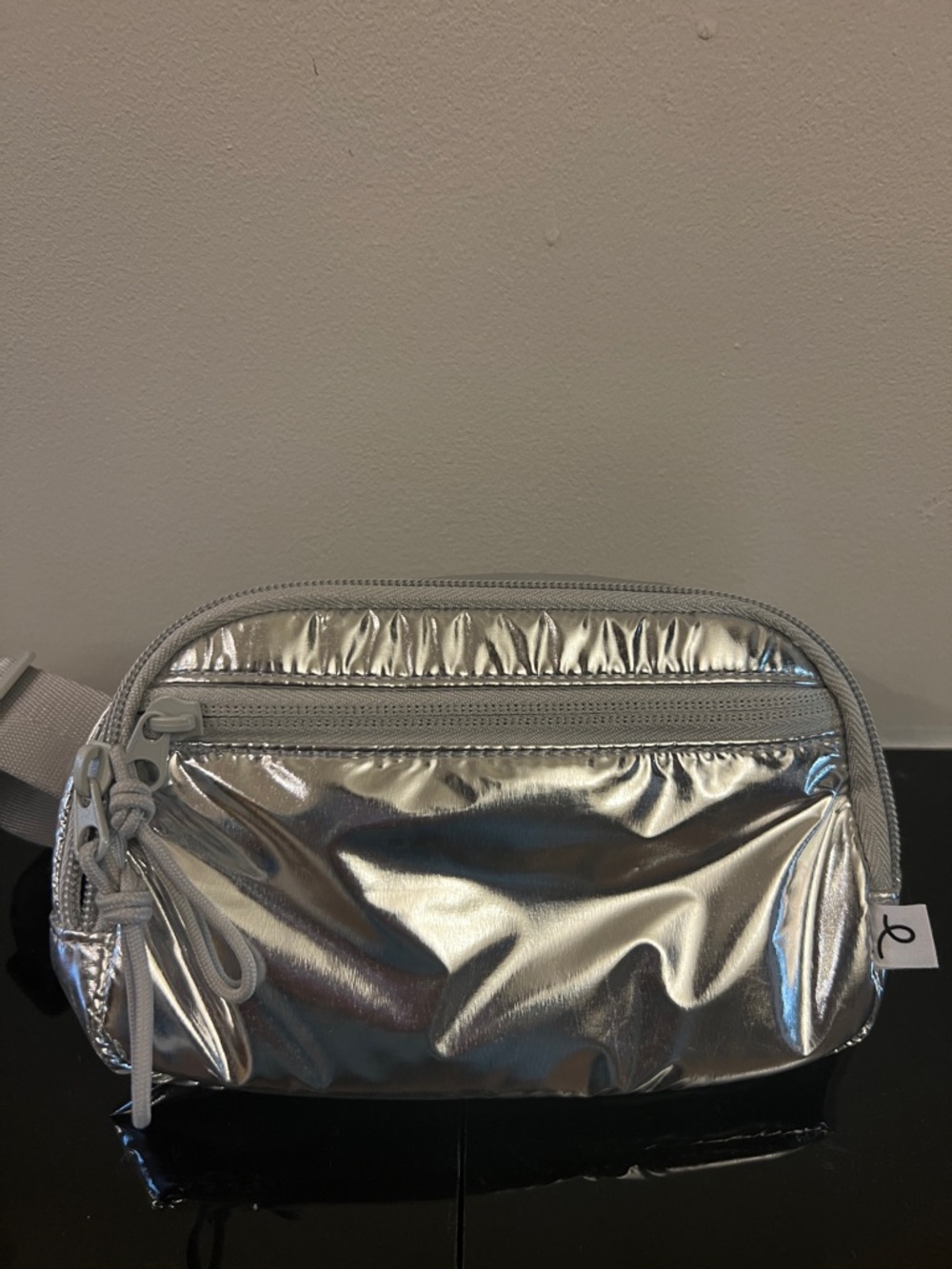 Silver Metallic Crossbody Bag - Unbranded